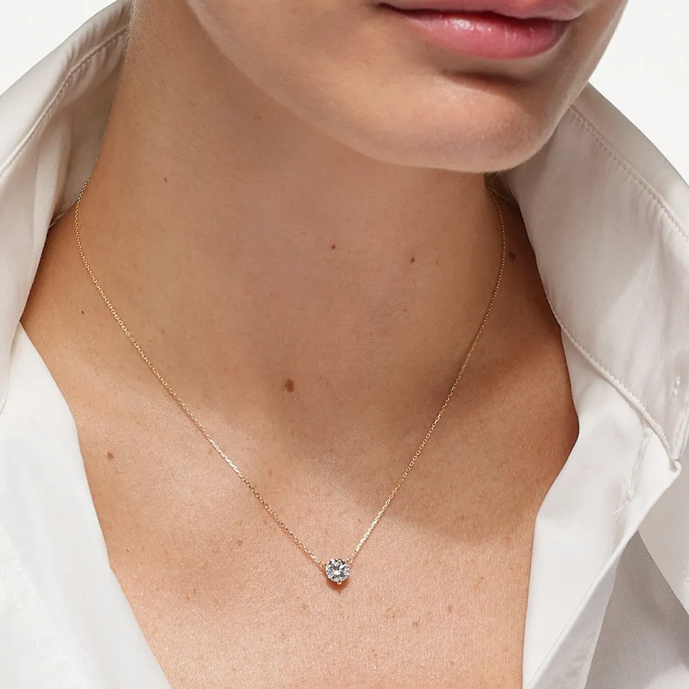 Laboratory-Grown Diamond 0.75ct Round Necklace in 10k Gold