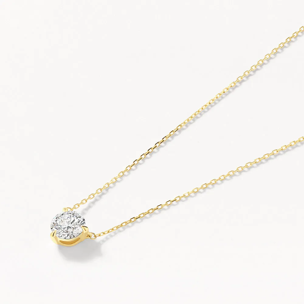 Laboratory-Grown Diamond 0.75ct Round Necklace in 10k Gold