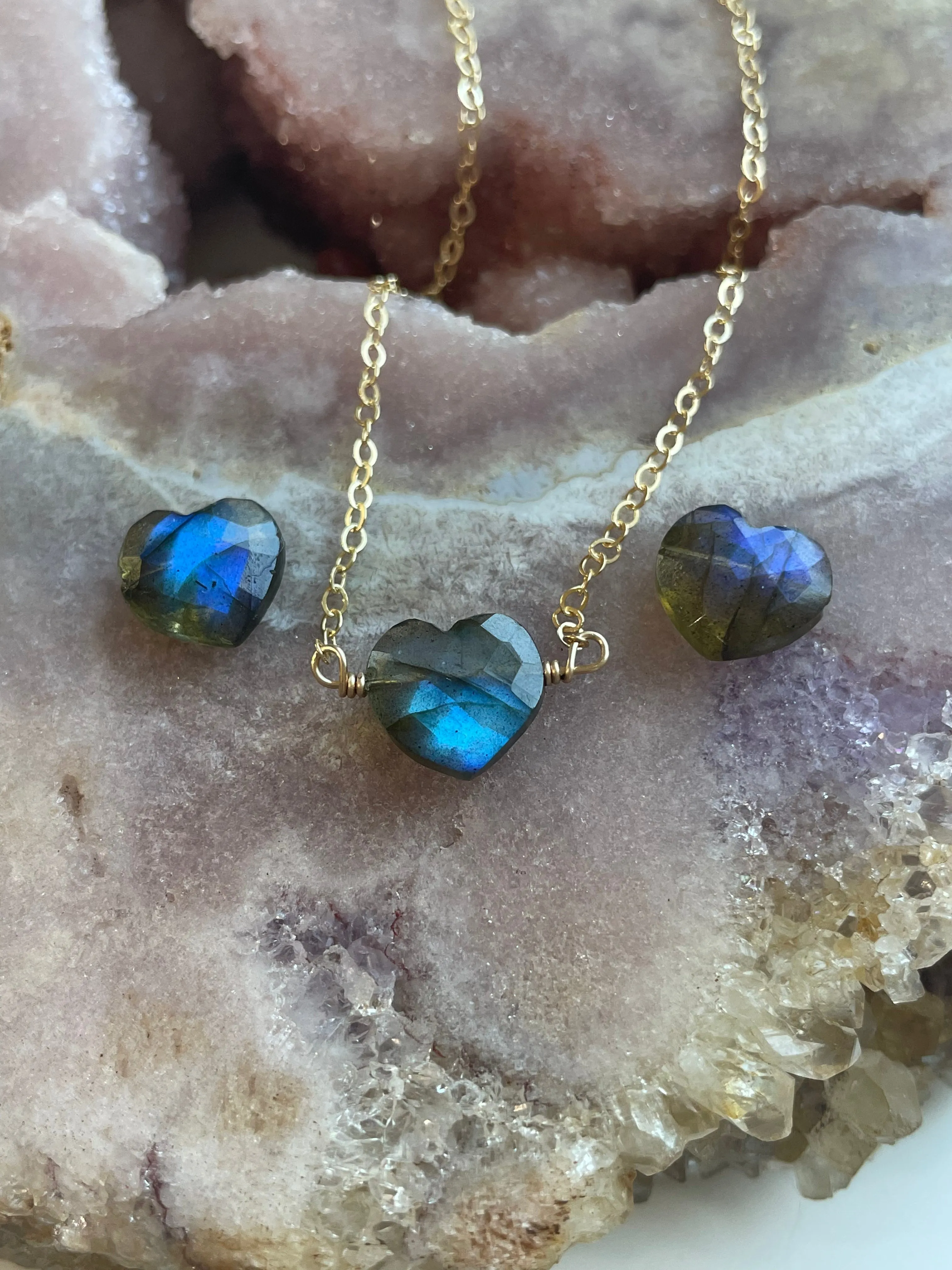 Labradorite Heart Pendant Necklace