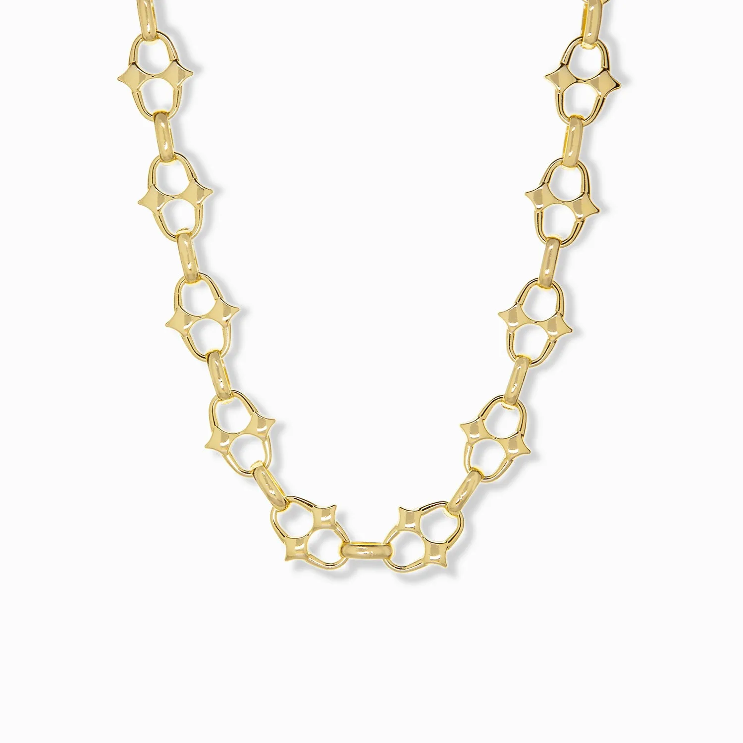 large oval link necklace with spike detail