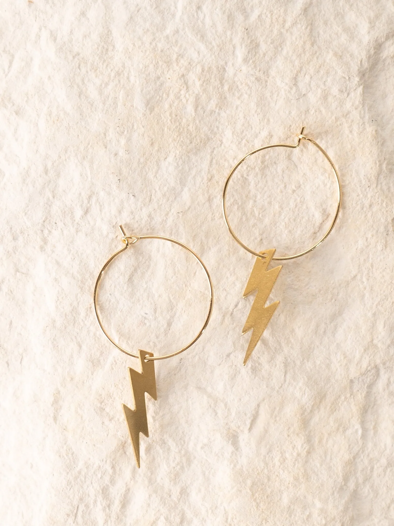 Lightning Bolt Hoop Earrings