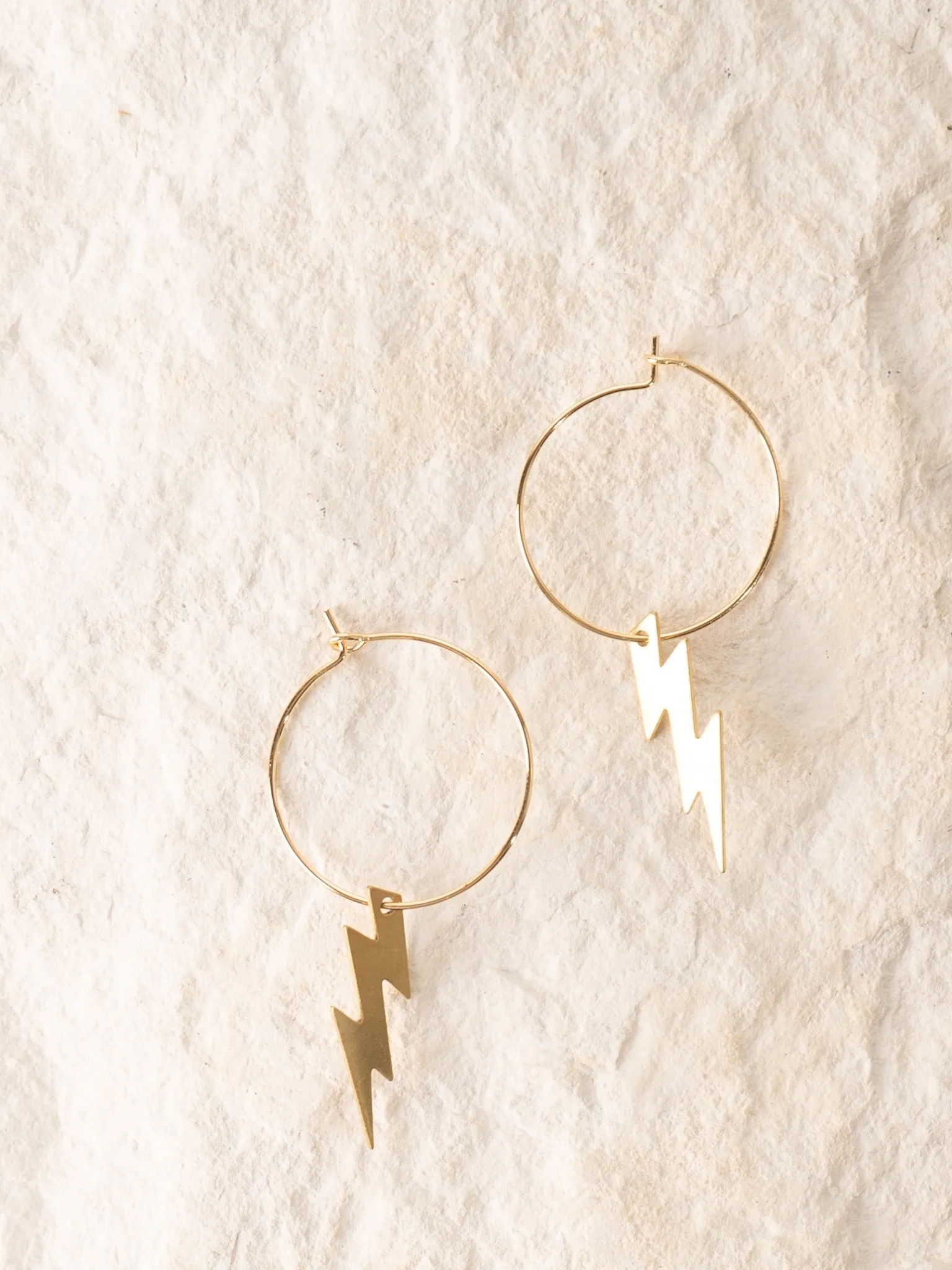 Lightning Bolt Hoop Earrings