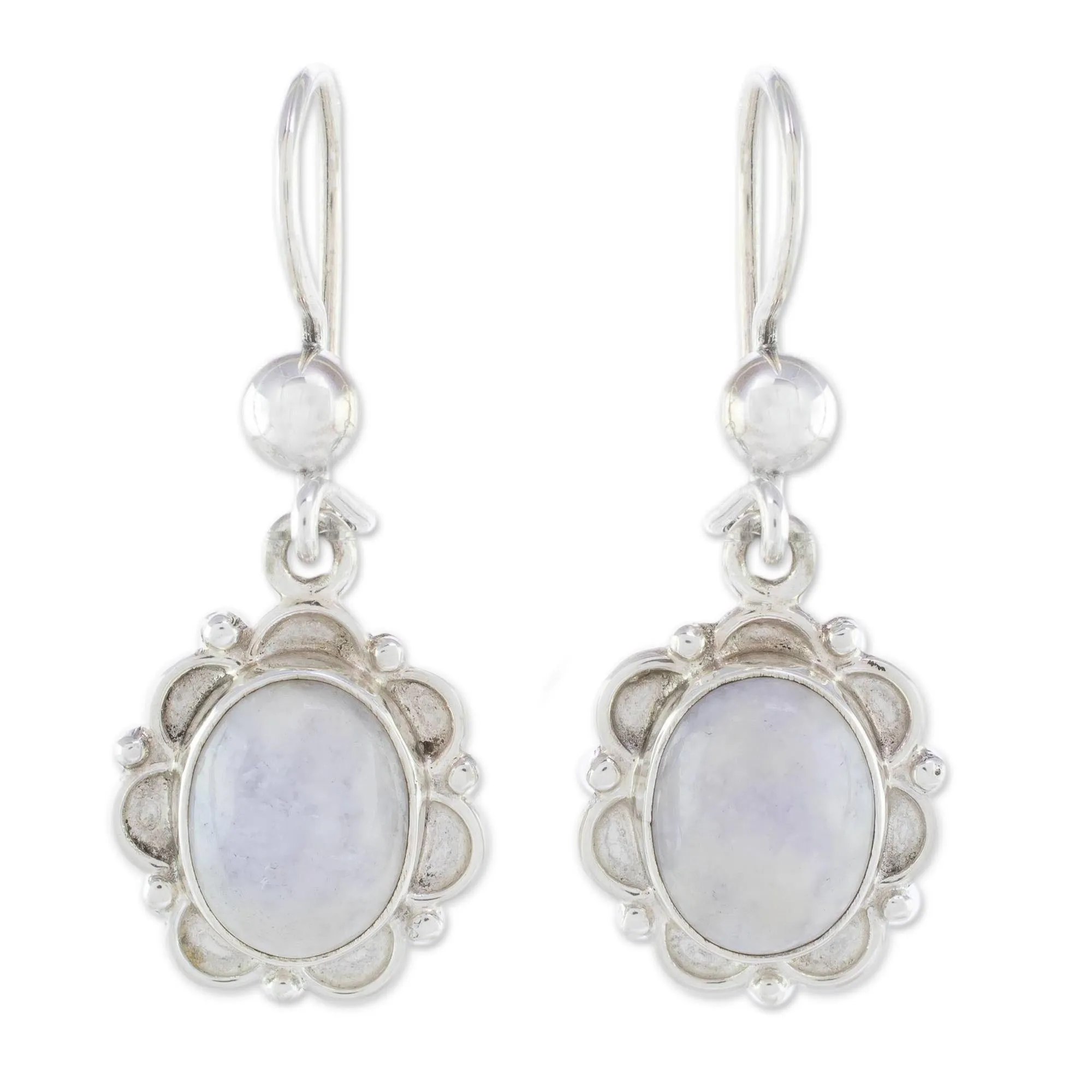 Lilac Princess of the Forest Floral Sterling Silver and Lilac Jade Earrings