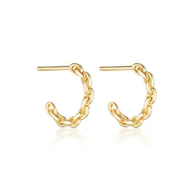 Linda Tahija Chain Hoop Earrings, Gold or Silver