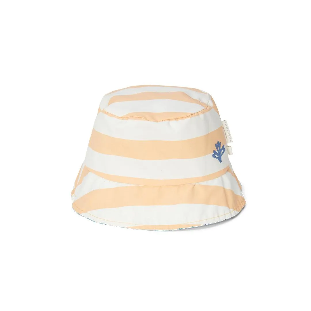 Little Dutch Reversible Sun Hat - Honey Stripes / Ocean Dreams