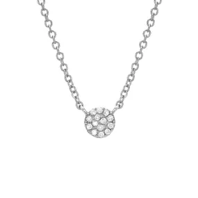 Liven Petite Pave Disc Necklace - 4.5mm