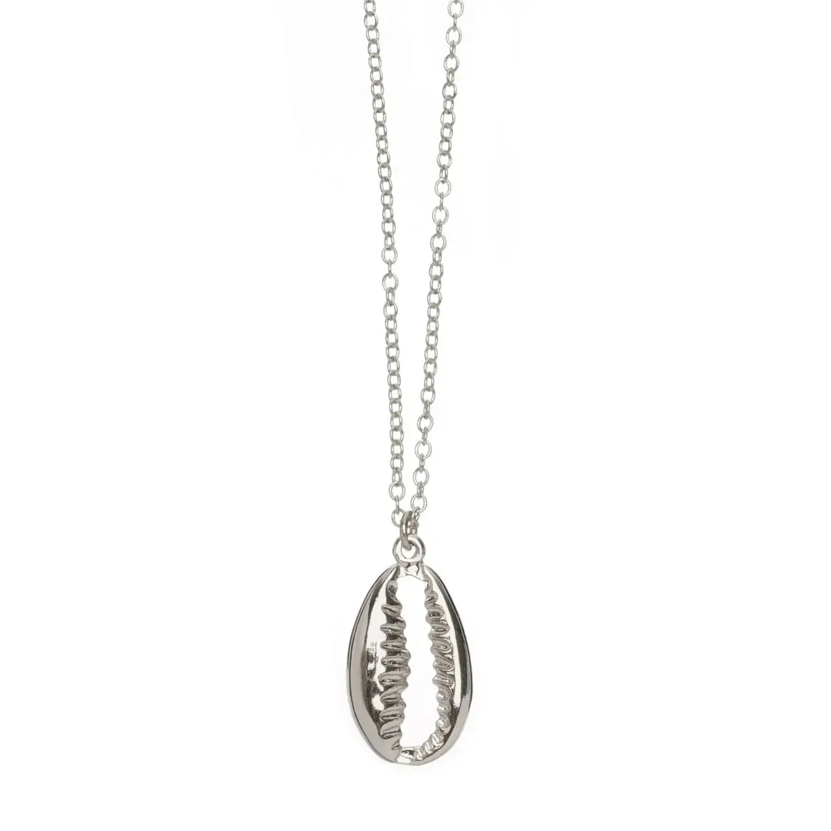 Long Necklace with Cowrie Shell Pendant