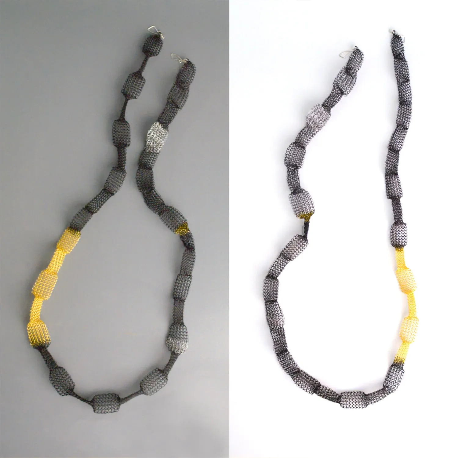 Long yellow necklace , Long Bold necklace