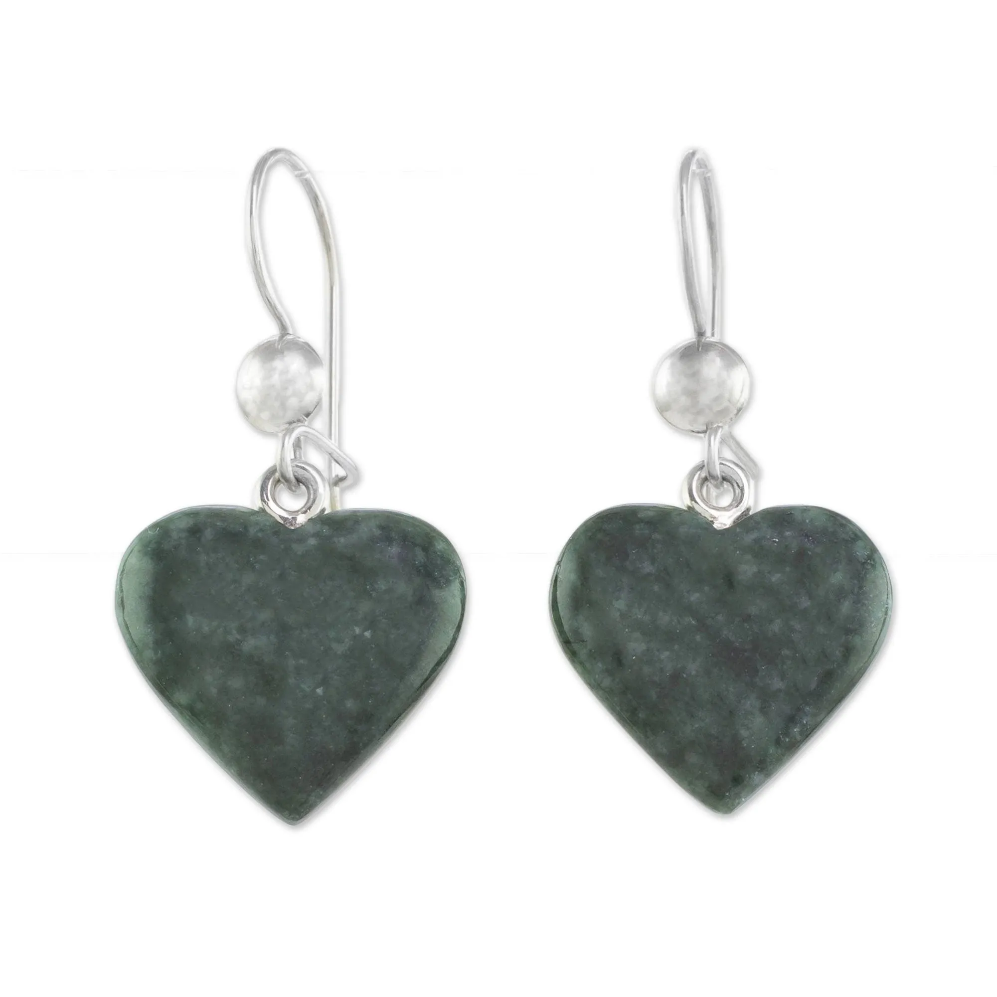 Love Immemorial Jade Heart Shaped Earrings