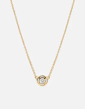 Luna Necklace, 14K Gold/Diamond