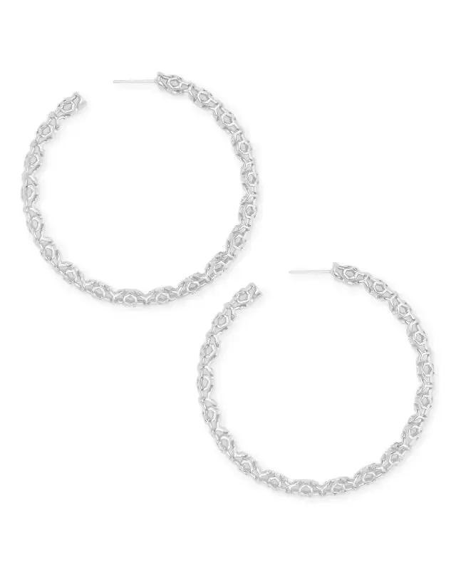 Maggie Hoop Earrings in Silver Filigree by Kendra Scott