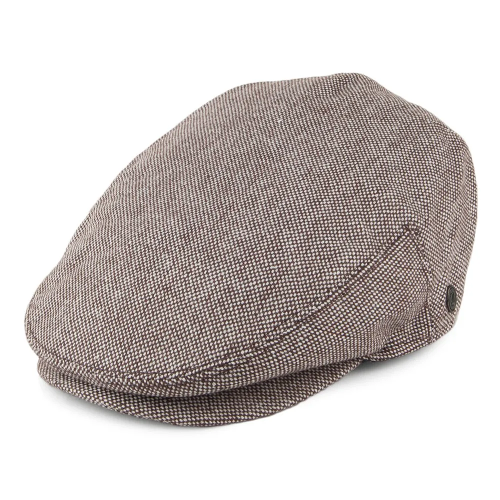 Marl Tweed Flat Cap - Brown