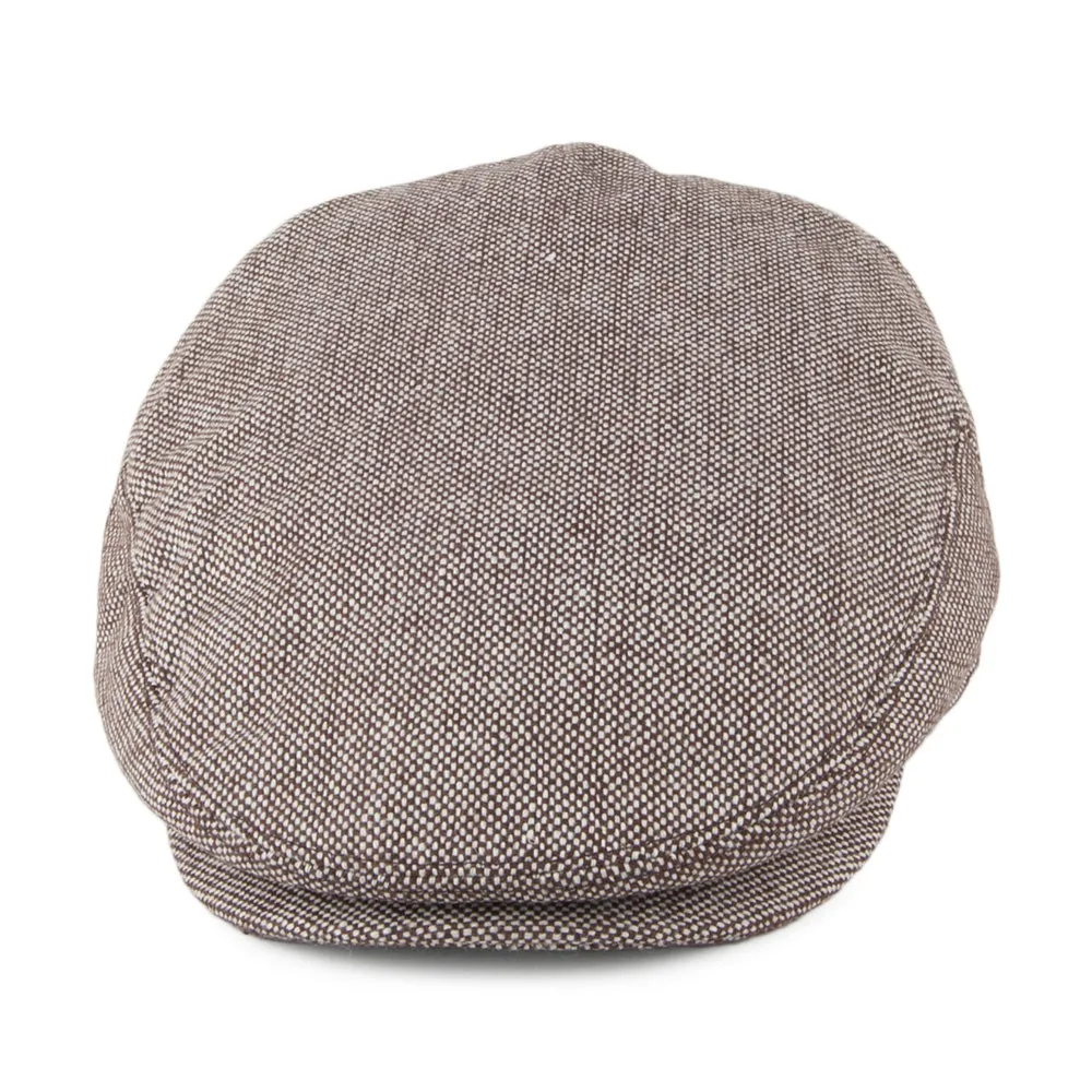 Marl Tweed Flat Cap - Brown