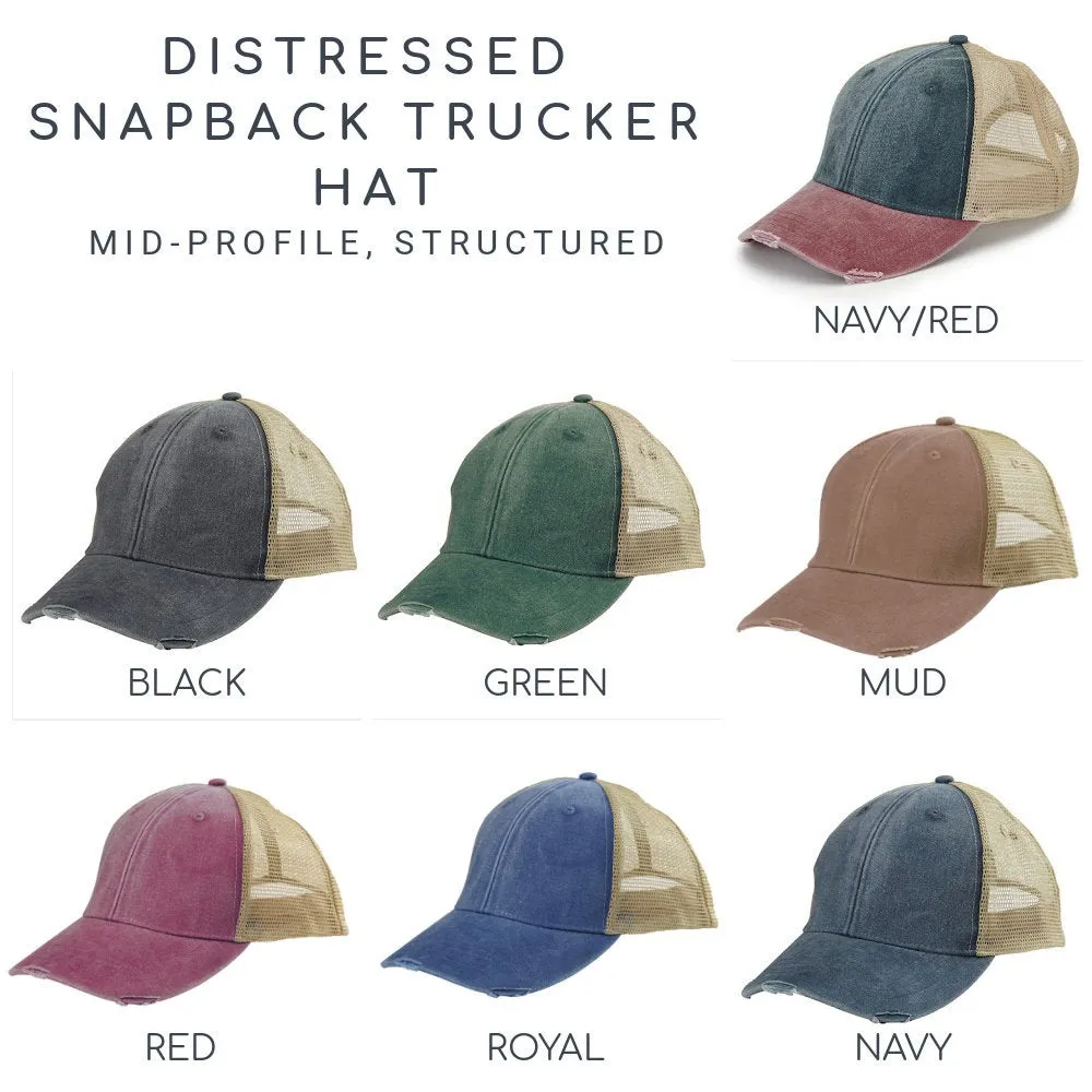 Maryland Hat | Distressed Snapback Trucker | state cap | many color choices