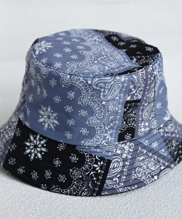 Modern Black Print Patchwork Bucket Hat