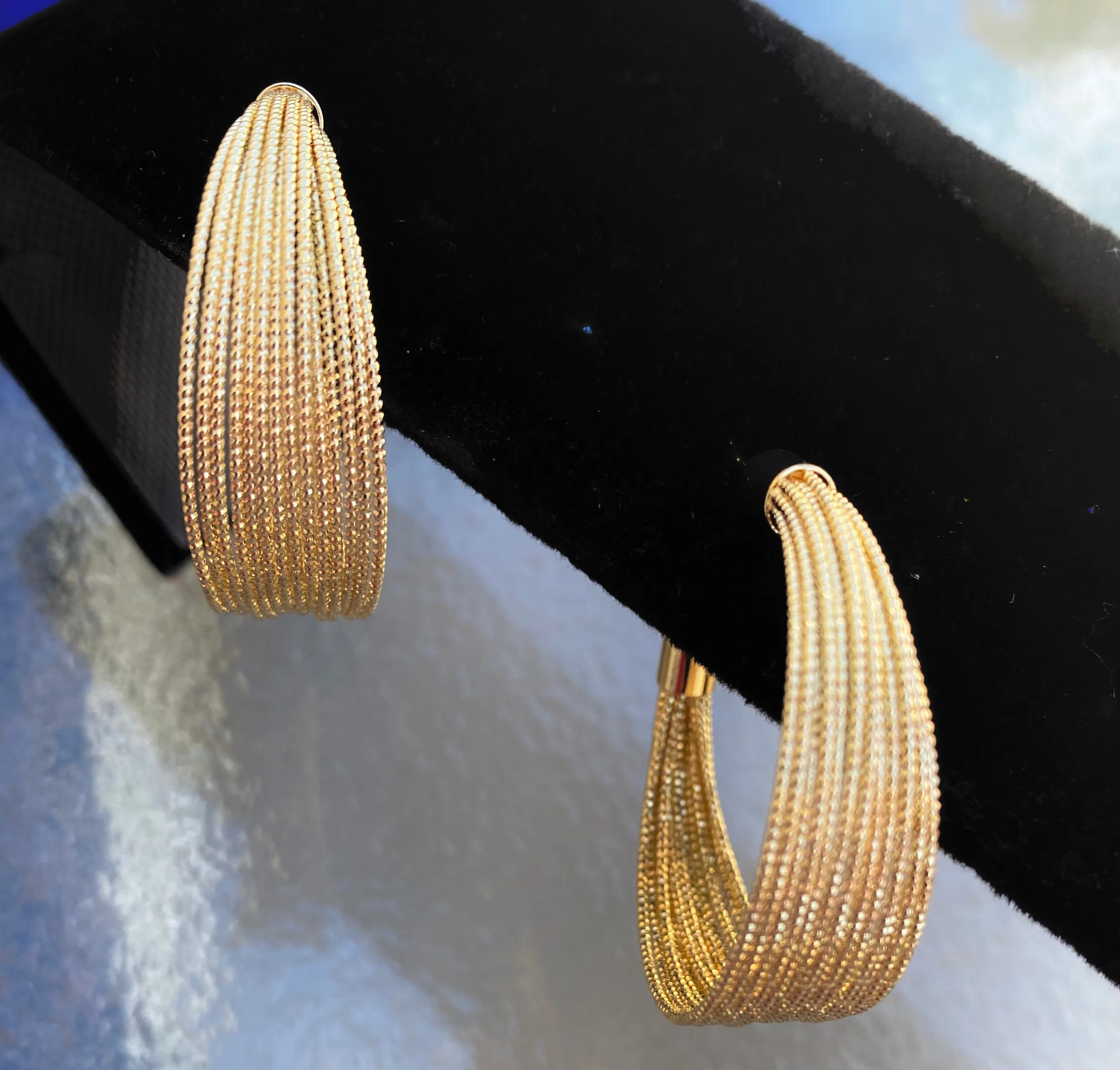 Multi-Strand Wire Hoop Earrings (Gold and Silver)