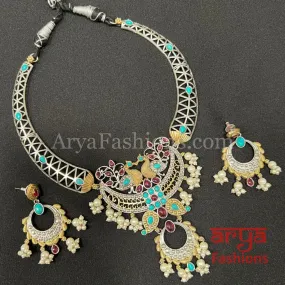 Multicolor Dual Tone Tribal Hasli Necklace