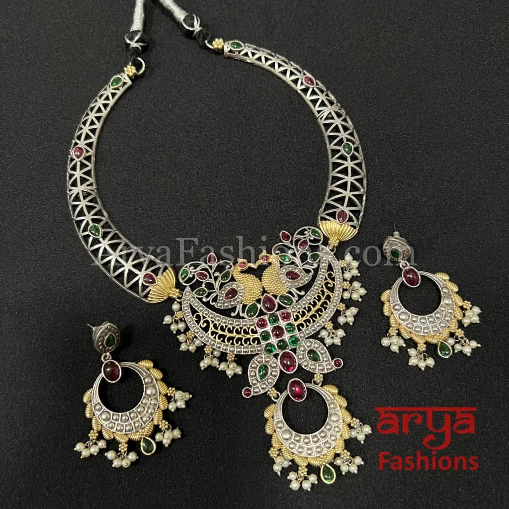 Multicolor Dual Tone Tribal Hasli Necklace