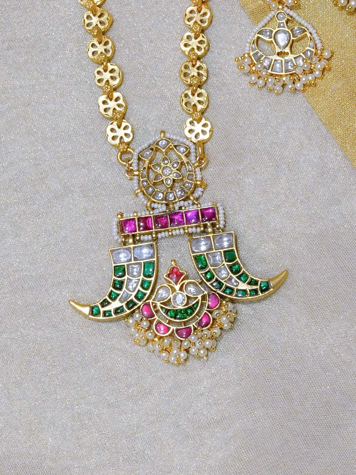 Multicolor Gold Plated Mishr Necklace Set - MR-S568M