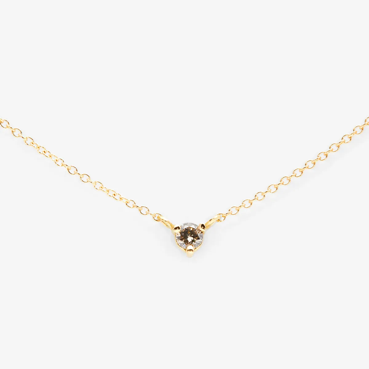 N6701BR | 3mm Brown Diamond Birthstone Necklace