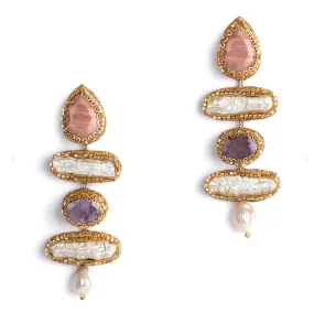 Nadira Earrings, Dusty Pink