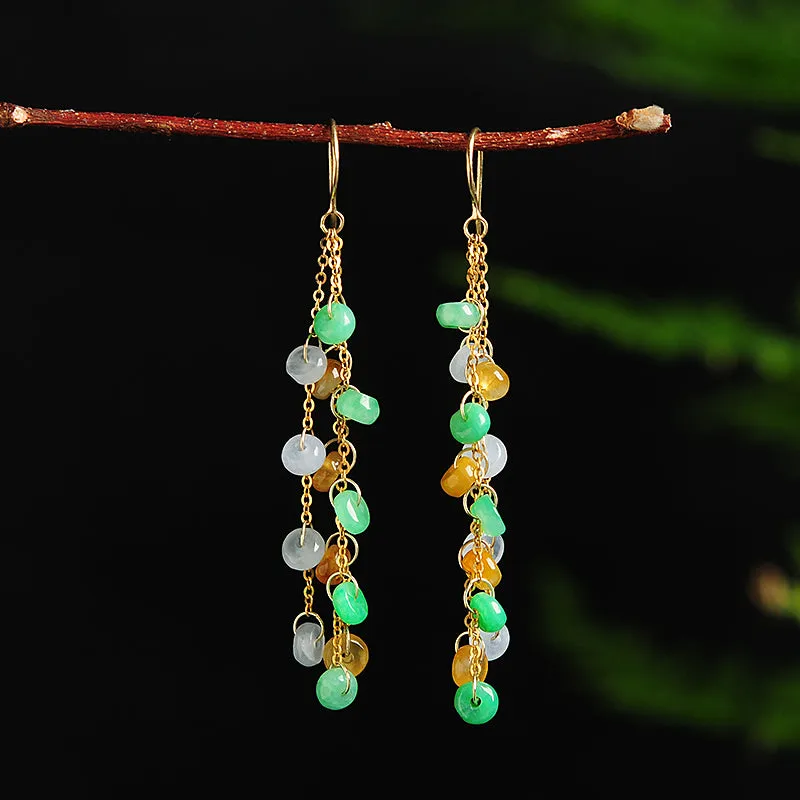 Natural Jade Earrings Jadeite Gold Earrings EG59