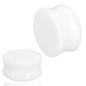 Natural White Jade Double Flare Plugs | Gauges