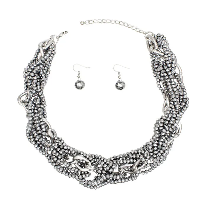 Necklace Woven Bead Chain Set for Women