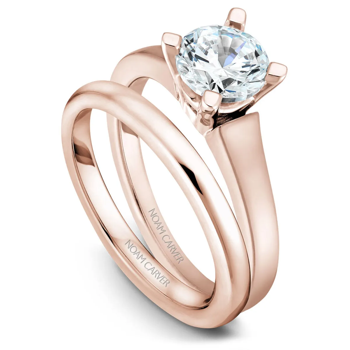 Noam Carver Plain Wedding Band in Rose Gold