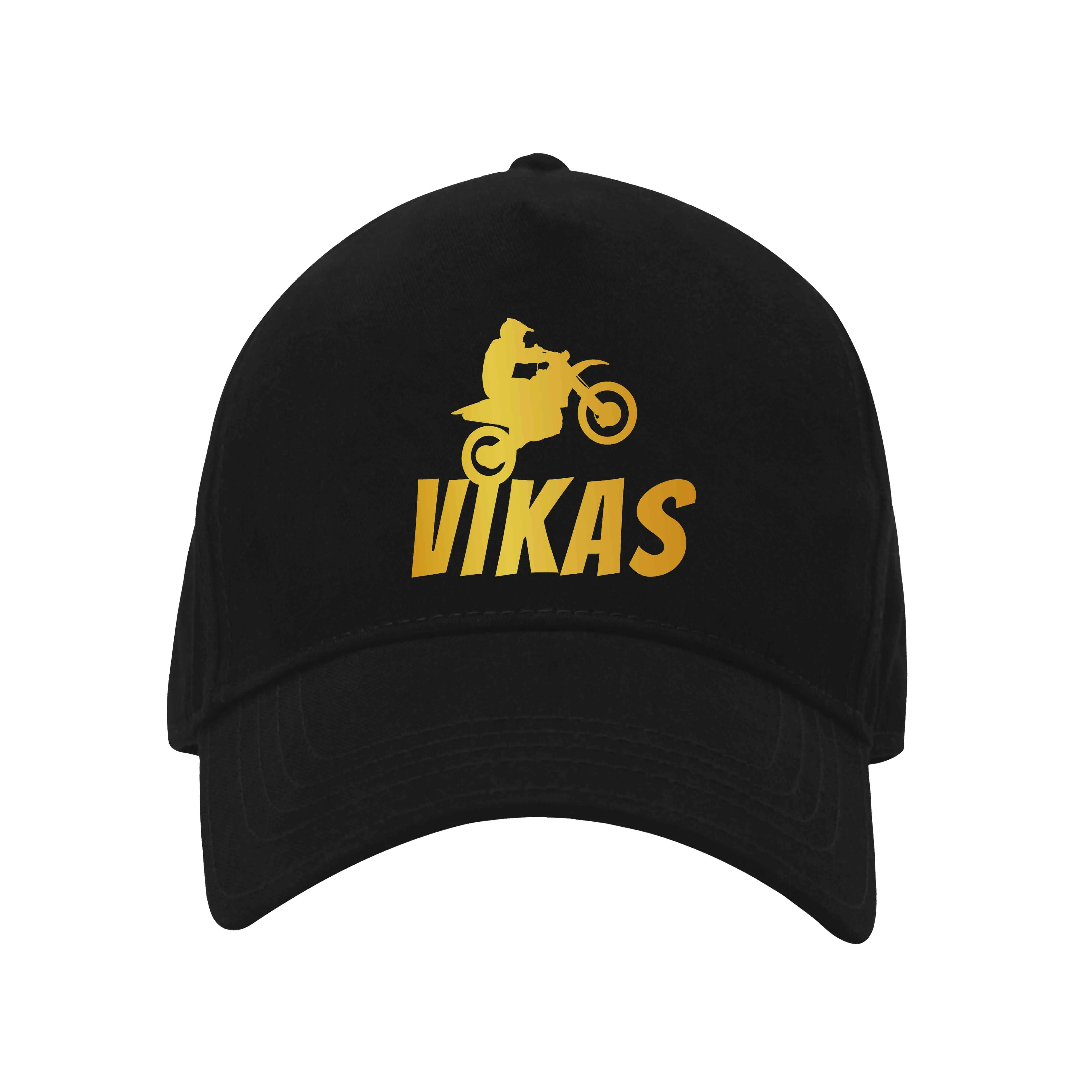 Nutcase Customized Name Cap - Black Cap with Name for Bikers