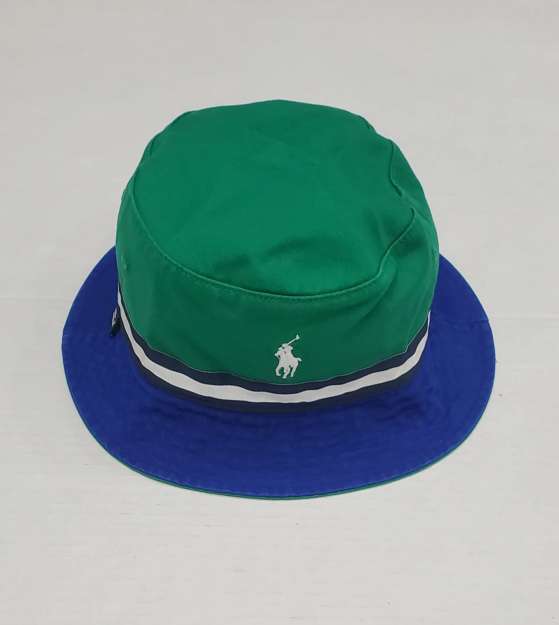 Nwt  Polo Ralph Green/Royal US Open New York Tennis Reversible Bucket Hat