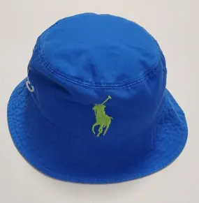 Nwt Polo Ralph Lauren Kids Spa Royal Lime Green Big Pony Bucket Hat