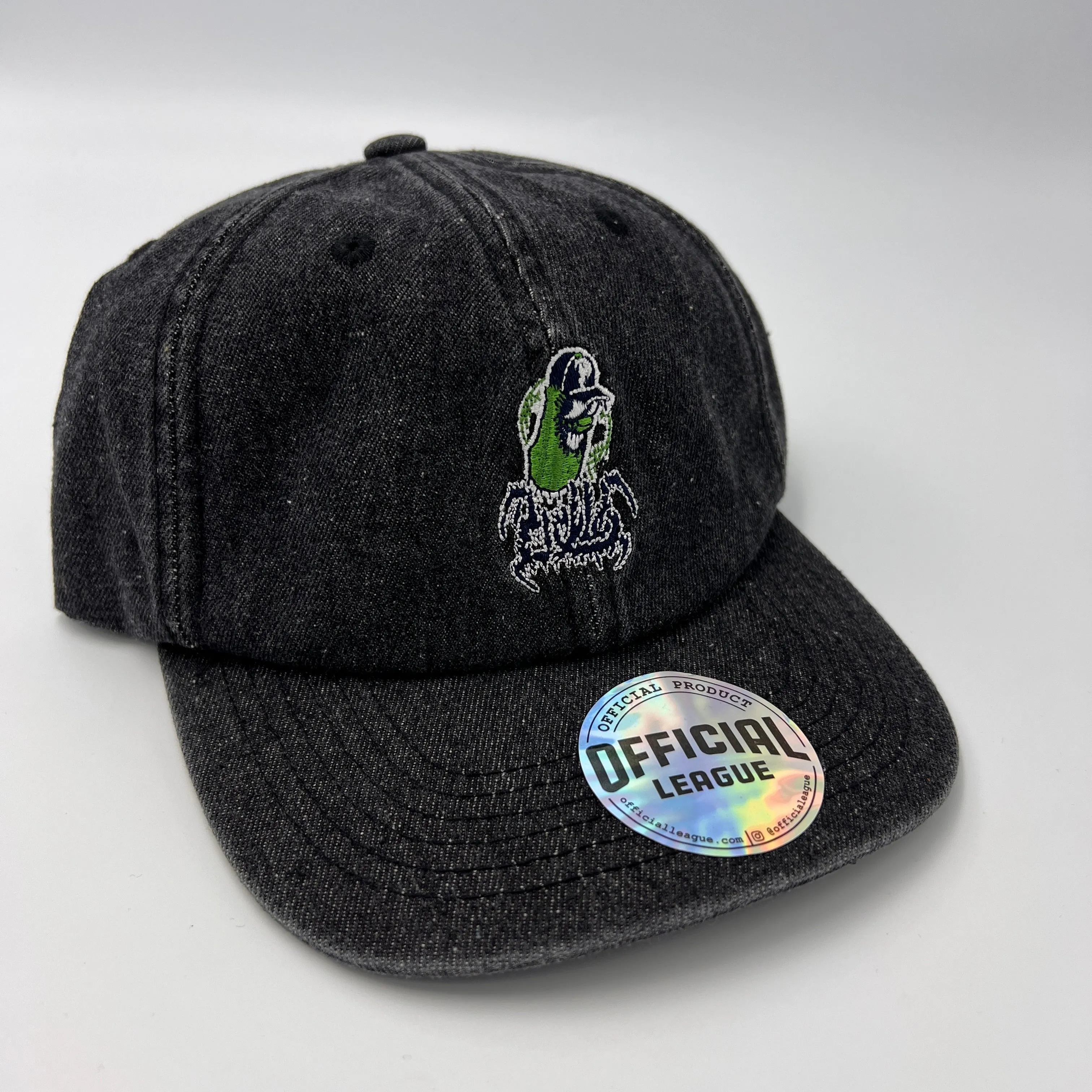 Official League x Portland Pickles Punk Black Denim Dad Hat