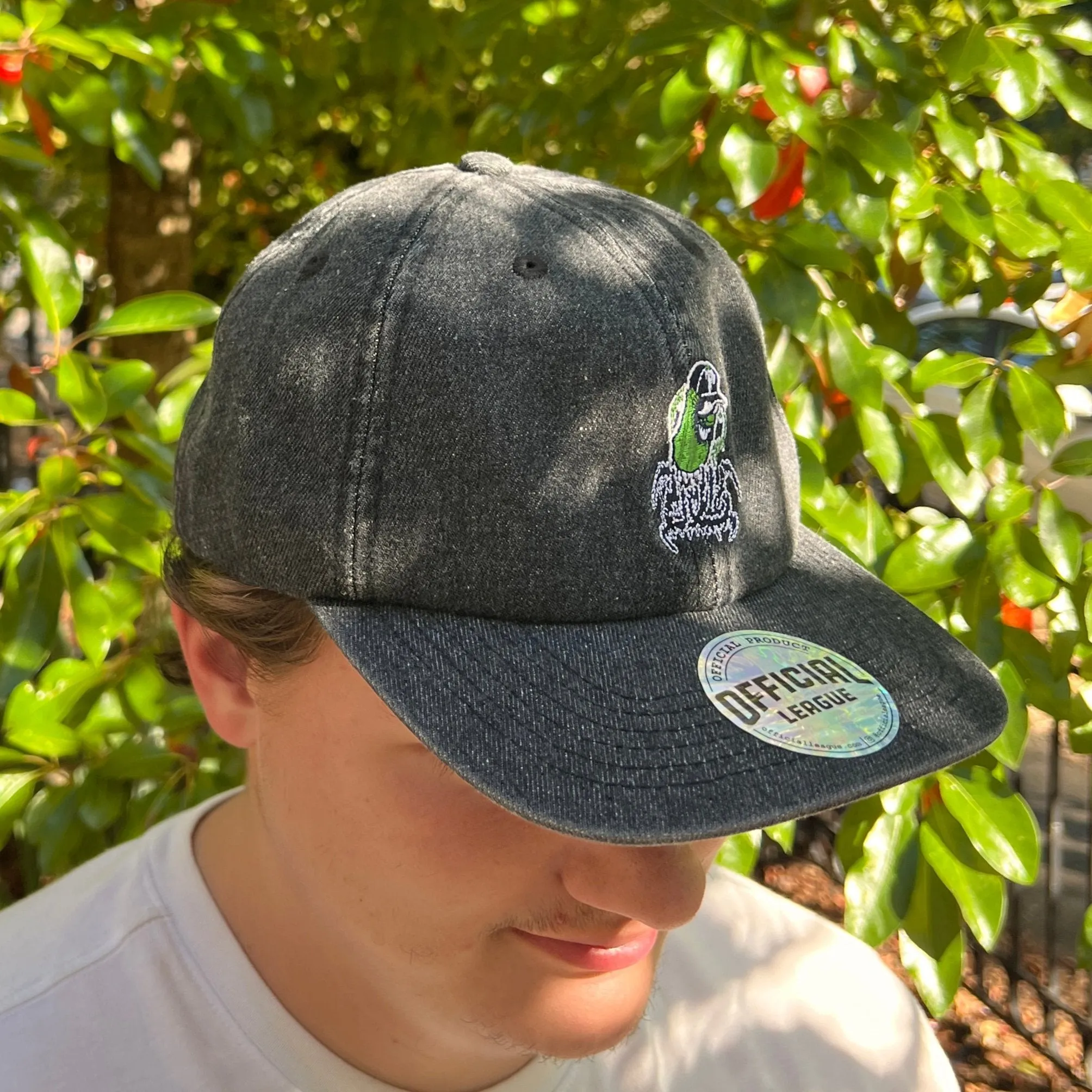 Official League x Portland Pickles Punk Black Denim Dad Hat