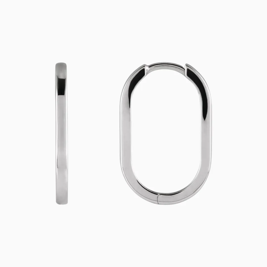 Oval Huggie Hoops