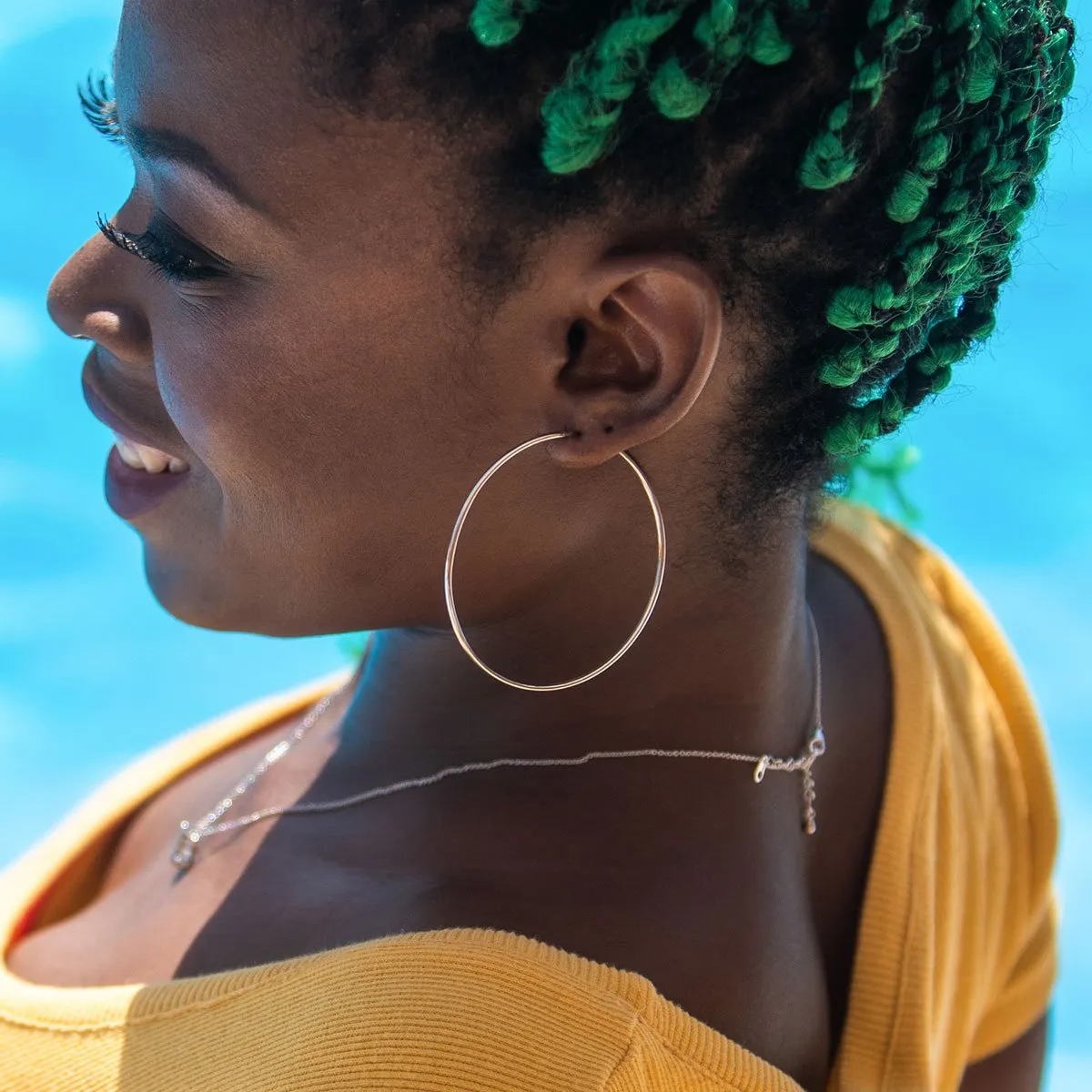 Oversized Endless Hoop Earrings Silver Plated