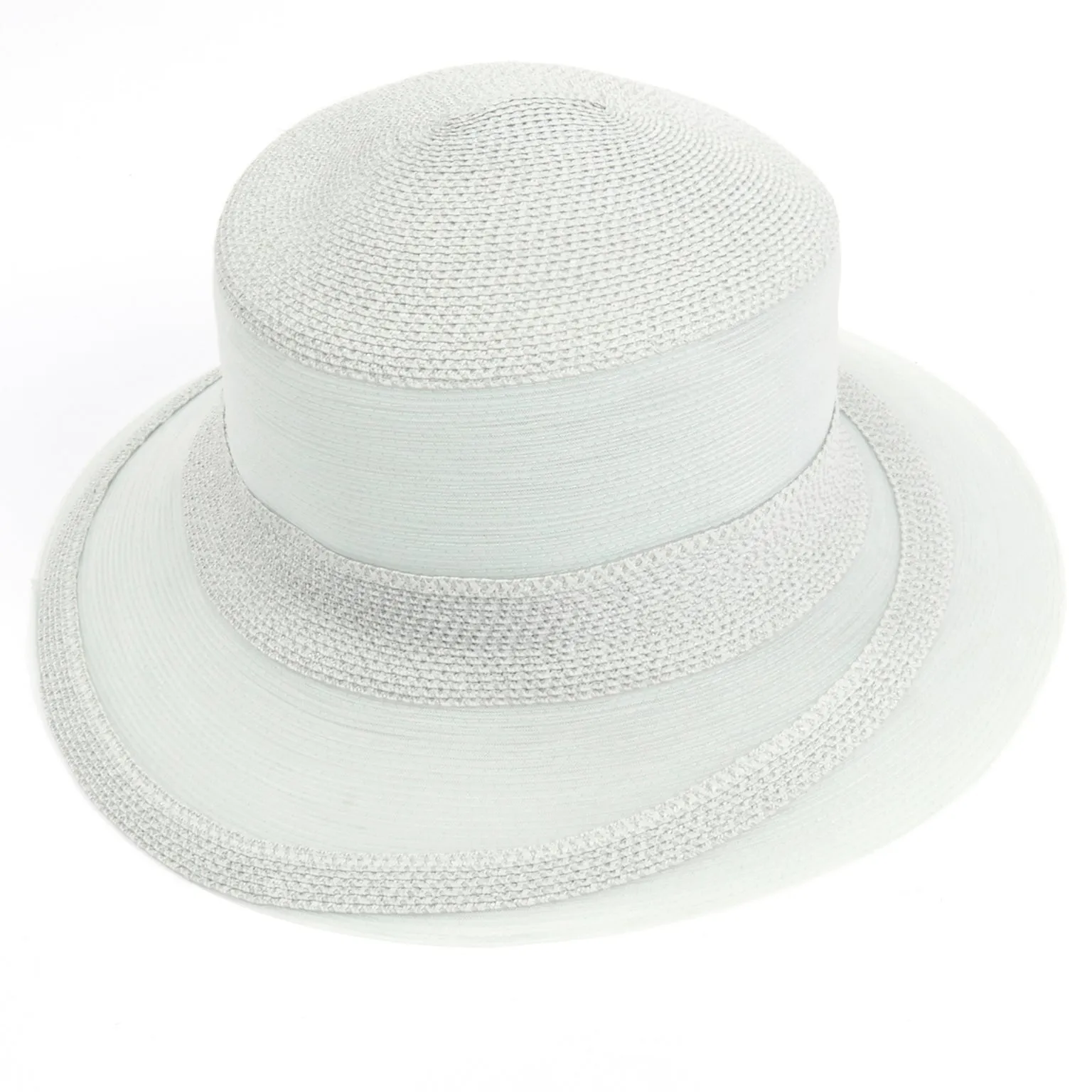 Patricia Underwood Vintage Pale Green Straw and Mesh Hat