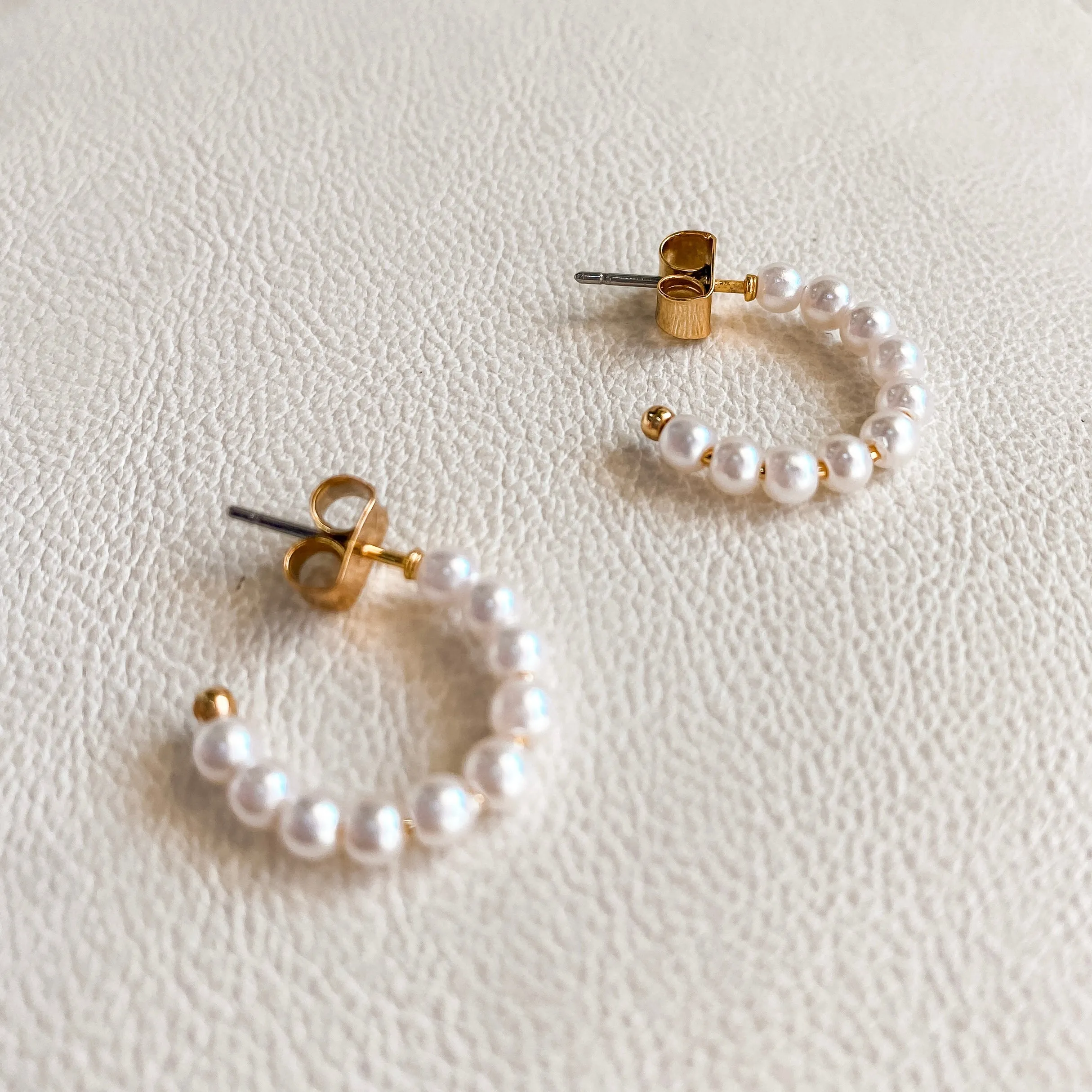 Pearl Beaded Hoops