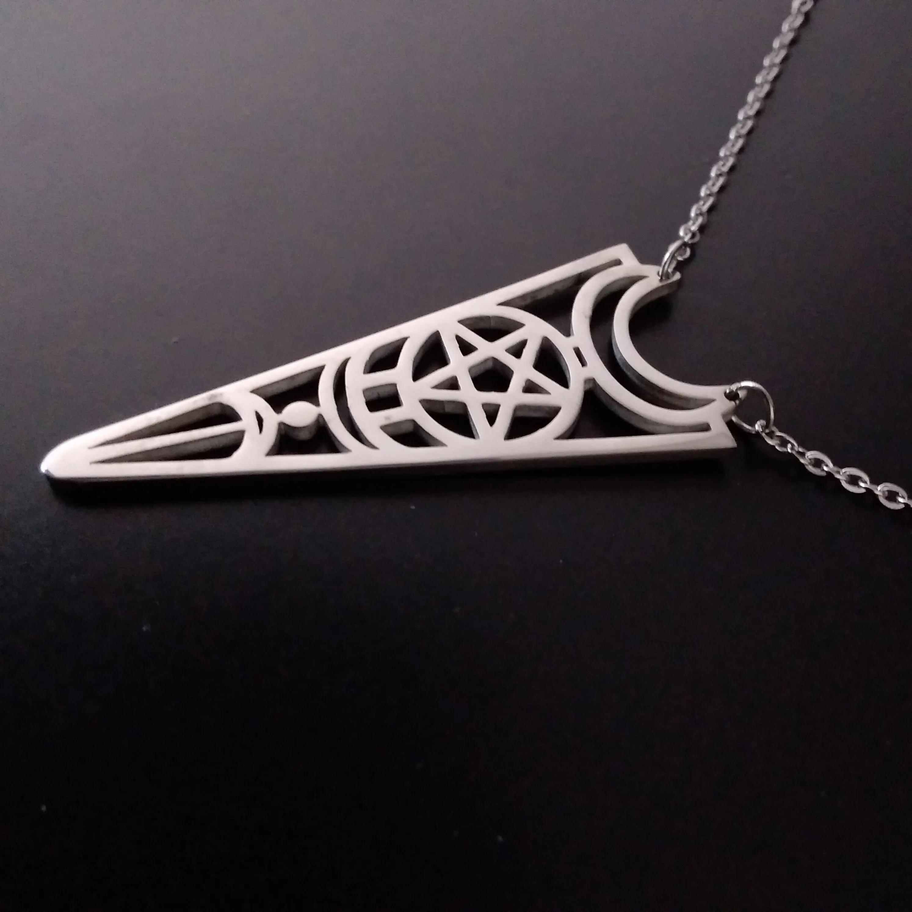 Pentagram Necklace Silver Triangle