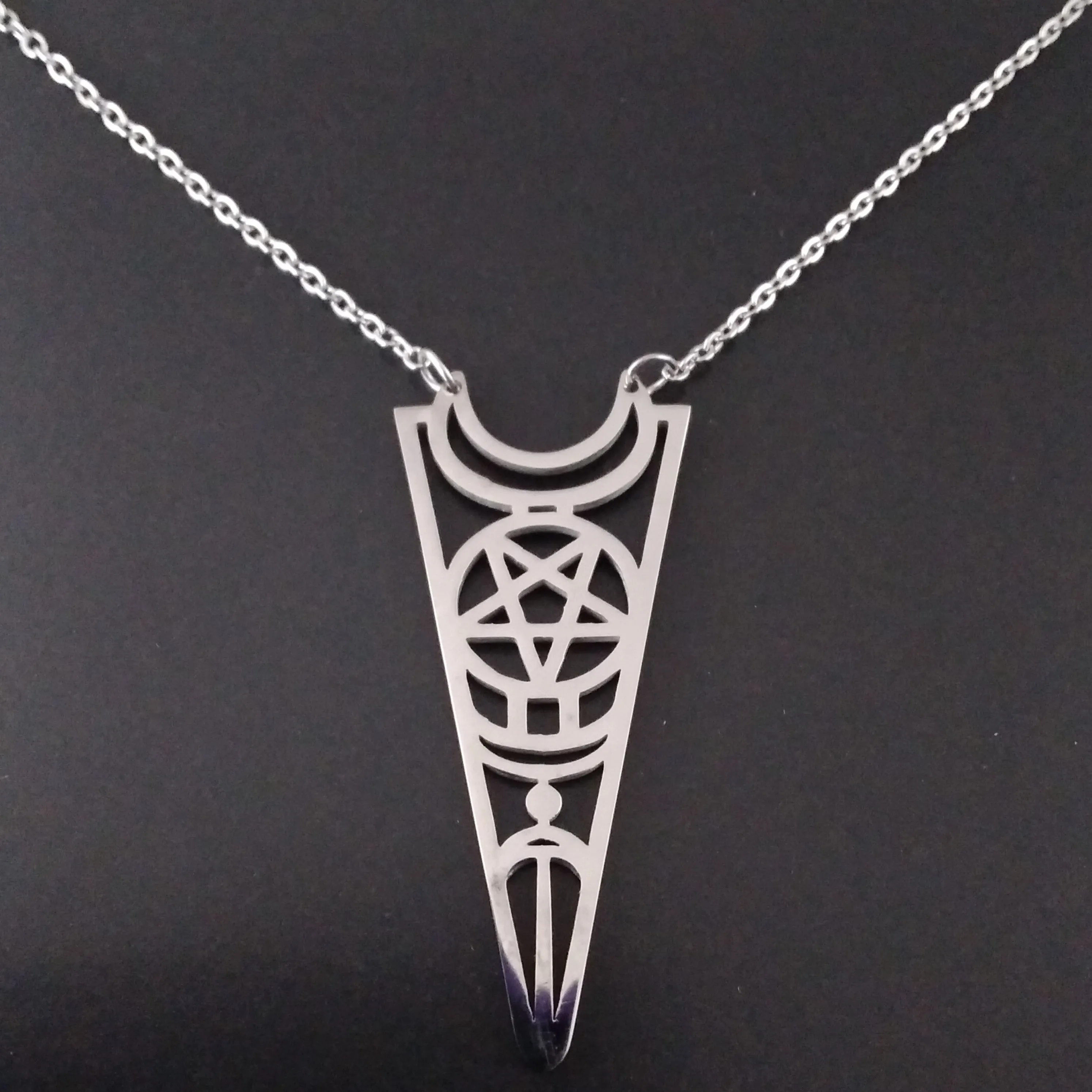 Pentagram Necklace Silver Triangle