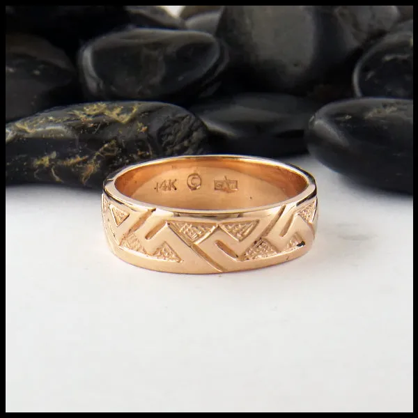 Pictish Key Pattern Ring in Gold