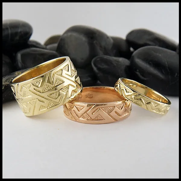 Pictish Key Pattern Ring in Gold