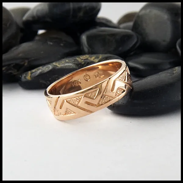 Pictish Key Pattern Ring in Gold