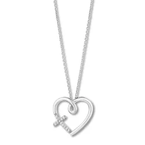 Pre-Owned Kay 1/20 ct Diamond Hallmark Heart Necklace in Sterling Silver