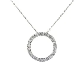 Pre-Owned Kay 1/5ct Diamond Open Circle Pendant Necklace in 10k White Gold