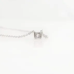 Princess Cut Solitaire Necklace