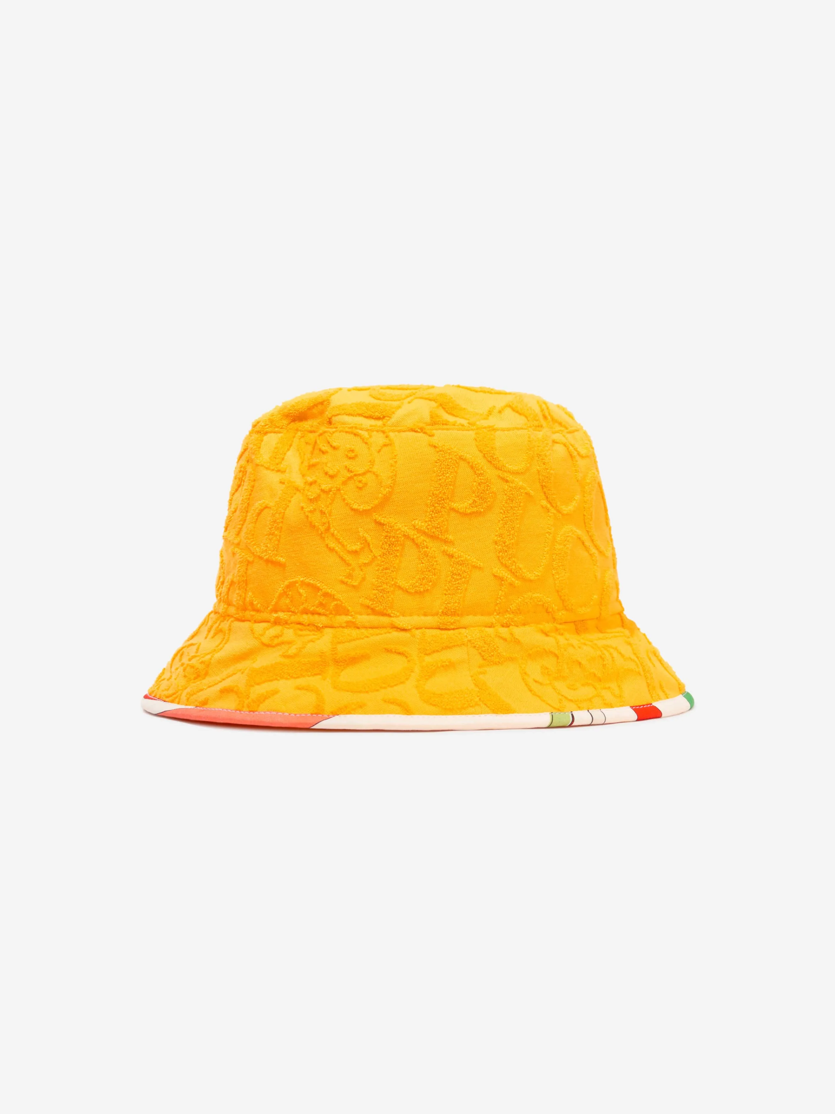 Pucci Girls Marmo Trim Bucket Hat in Yellow