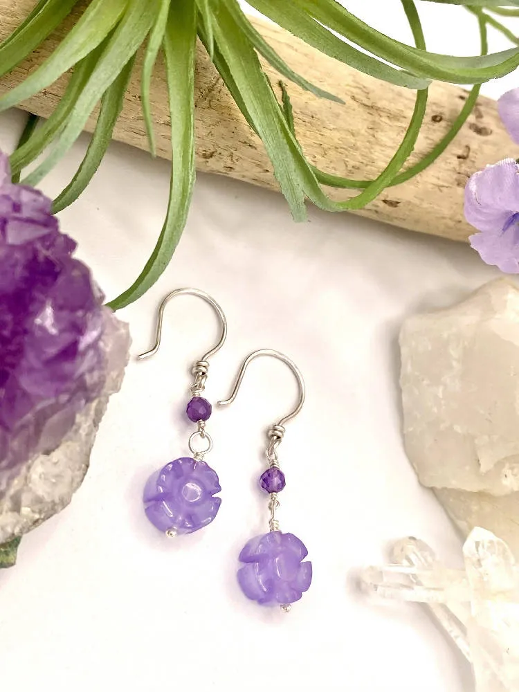 Purple Daisy Earrings