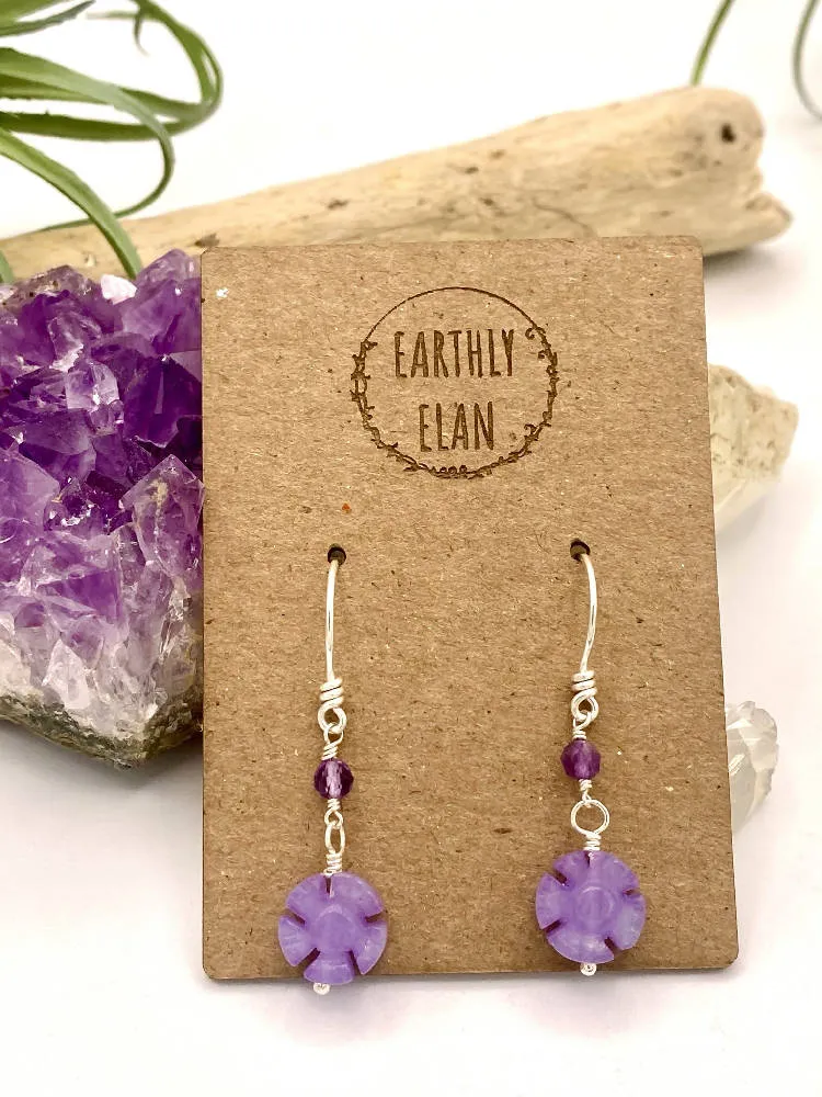 Purple Daisy Earrings