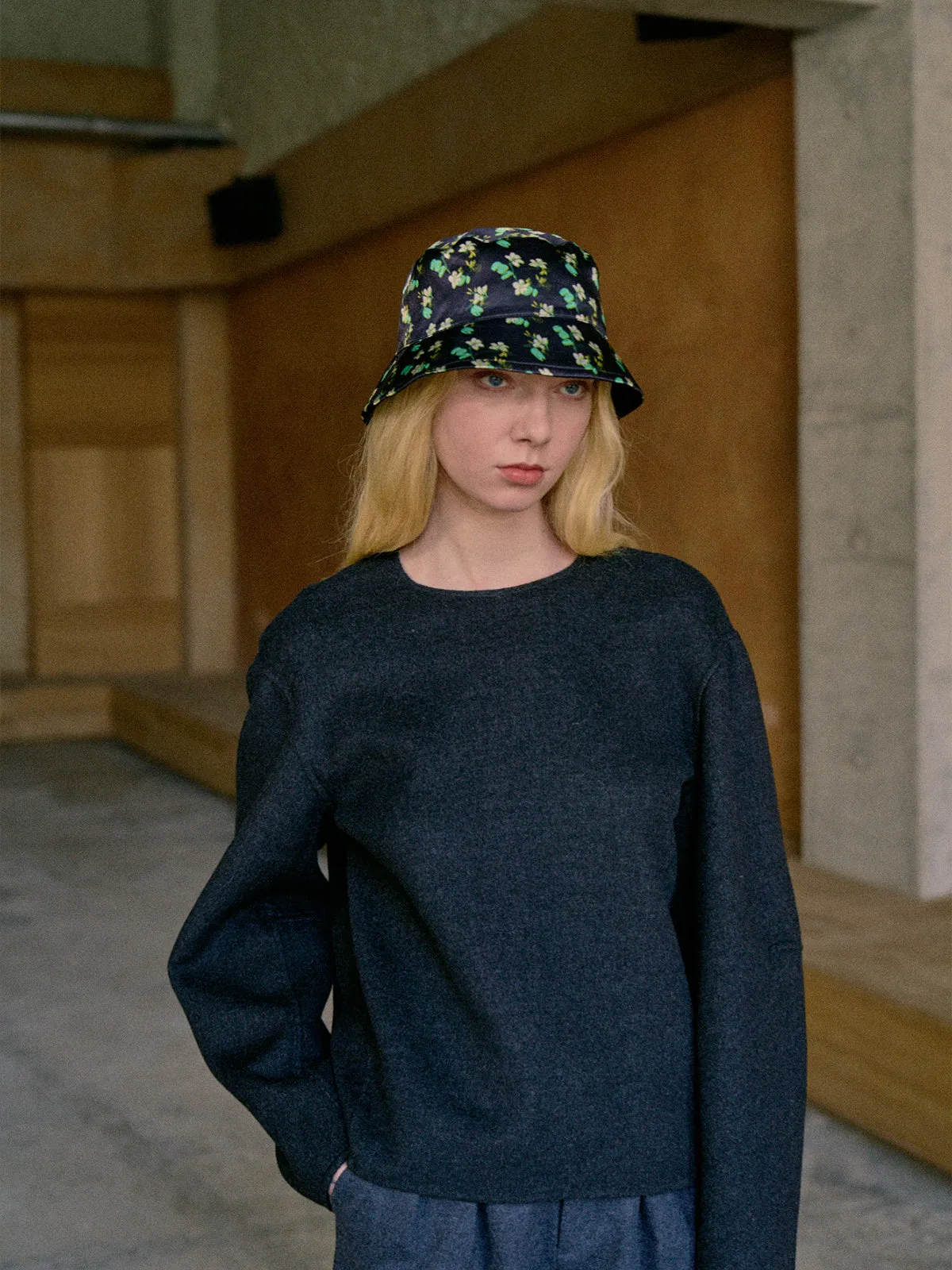 "Beach Blossom" Reversible Bucket Hat - Black